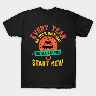 Every year on your birthday you get a chance to start new T-Shirt